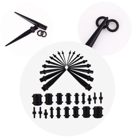 Beaupretty 36pieza Accesorios para Expansión de Orejas Dilatadores de Oreja Unisex de Acrílico de Varios para Perforación de Pabellón Auricular y Uso Salones de Tatuajes