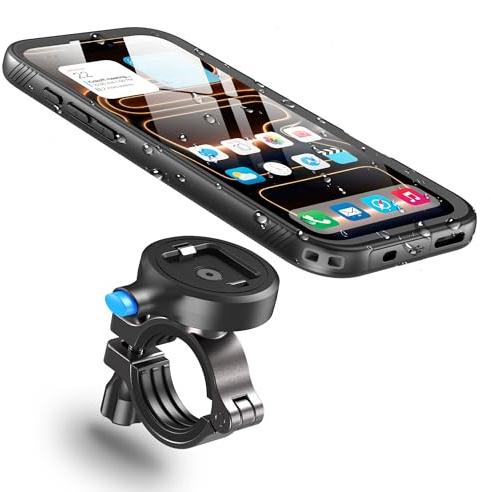 Cozycase 1s 1-Klick Vattentät Telefonhållare Cykel För iPhone 17 Pro Max | Anti-Stöld Telefonhållare för Styre Passar Cykel Motorcykel MC Bike Phone Mount Holder Mount Landsväg Terräng Starthållare