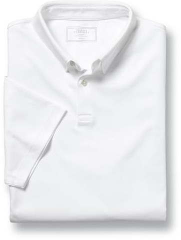 Charles Tyrwhitt Polo Shirts for Men - Smart Jersey Cotton Polo with Concealed Button-Down Collar - Breathable & Stylish T Shirt for Men UK - Classic & Modern Men's Polo-Shirts Short Sleeve