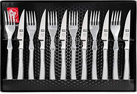 ICEL Juego de Cubiertos para Carne, 6 Tenedores y 6 Cuchillos
