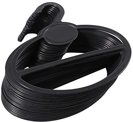 Basage 20x Scarf Shawl Tie Holder Organizer Oval Plastic Hangers Storage Hangers Black Size:13.5cm(Length)×12.5cm(Diameter)×13.5cm(Height) x1.9cm(Hook Mouth)
