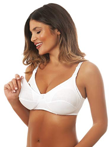 Instintiva Mamma - Soutien-Gorge Allaitement sans Armature en Coton avec Clips pour découvrir Le Sein d’Une Seule Main - Bonnets Souples Non rembourrés