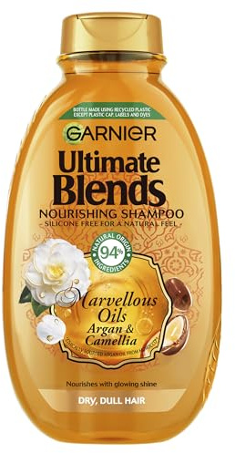 Garnier Ultimate Blends Marvellous Oils Shine Enhancing Vegan Shampoo for Dull Hair 400ml