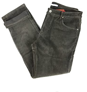 N+1 Pantalone Uomo Velluto Jeans Termico Imbottito Pile Invernale Vita Alta Foderato Elasticizzato 46 48 50 52 54 56 58 60 (as6, Numeric, Numeric_48, Regular, Regular, Grigio, 48)