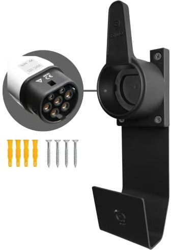 Egnio Type 2 EV Cable Organiser, Wall Mount Holder for Electric Car with IEC 51296-2 Plugs, Weather Proof Holder for Most EU EVs Charging Cable Tidy, Including Mounting Kit