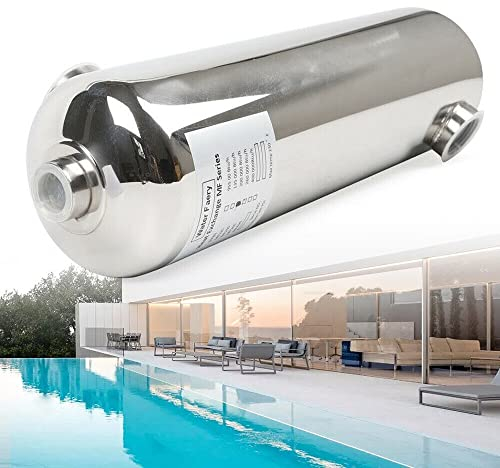 AOAPUMM Riscaldatore per piscina in acciaio inox, 60 kw, scambiatore di calore per piscina, 250 l/min, flusso d'acqua calda, 30 l/min, scambiatore di calore per piscina (60 KW)