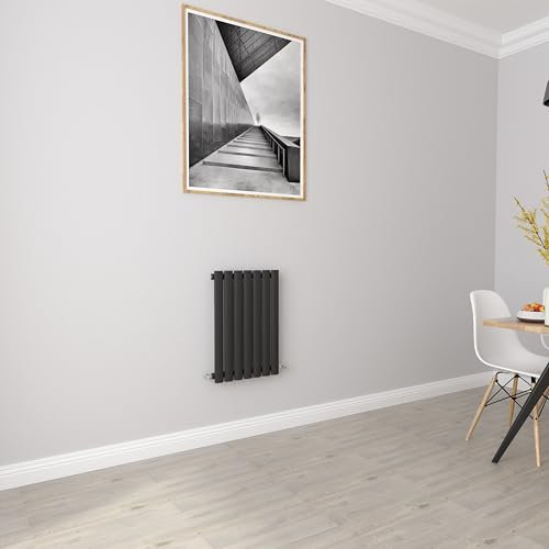 Acezanble∣Oval Column Radiator 600x413mm Horizontal Radiator Black Single Column Central Heating Radiators Modern Designer Radiators