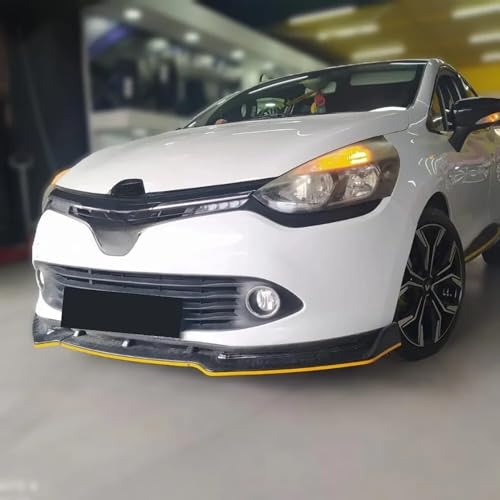 ELIT TUNING STORE Frontstoßstangen-Lippe für Renault Clio 4 2011–2019, Karosserie-Set, 6 Farben, Autozubehör, Spoiler, Splitter, Diffusor, Klappe, Sport-Stoßstange, Außenteile, Schwarz, 3 Stück