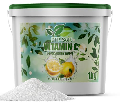 100% Vitamin C Pulver Lebensmittelqualität | L-Ascorbinsäure | PREMIUM-EIMER (1kg)