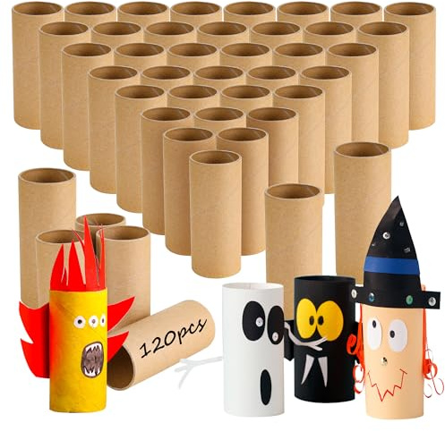 GSHYMXT Confezione da 120 rotoli di cartone spessi, per artigianato, tubi di cartone rotondi, tubi di cartone per artigianato, tubi rotondi per artigianato, tubi di carta per artigianato, 4 x 10 cm,