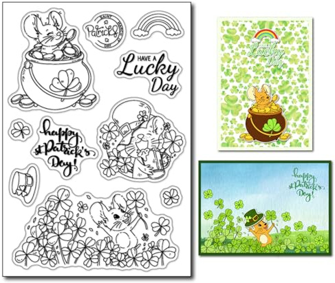 arriettycraft Saint Patrick's Day silikon klara stämplar St. Patricks dag med känsla genomskinliga silikonstämplar för korttillverkning gör-det-själv scrapbooking fotoalbum dekoration papper hantverk