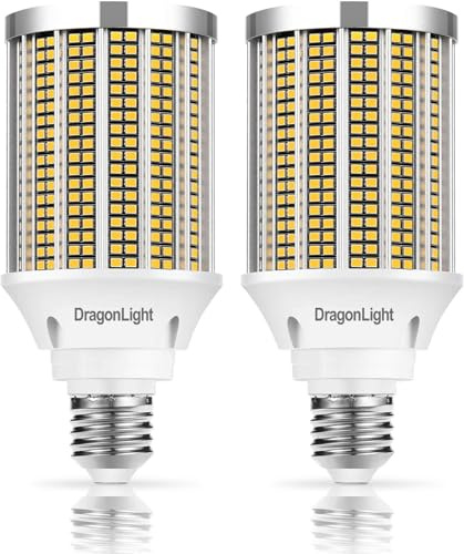 DragonLight Newest 40W Super Bright LED Corn Light Bulbs(300 Watt Equivalent) - E27 Base LED Bulbs - 3000K Warm White 4800 Lumens for Large Area Lighting [Twin Value Pack]