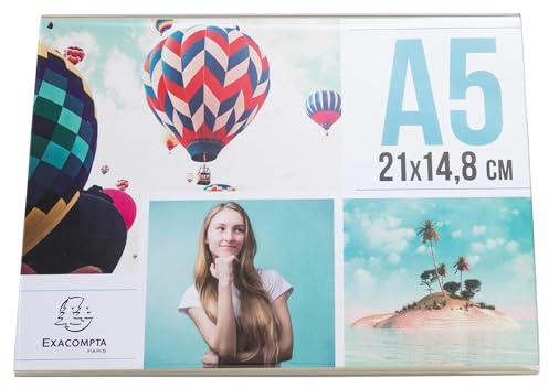 Exacompta - Ref. 85059D – Karton mit 30 horizontalen Sichtmappen, A5, Maße T 21,5 x B 6,5 x H 15,5 cm – PMMA (Acryl) für Fotos, Werbung, Speisekarten Restaurants, Hotels – Kristall