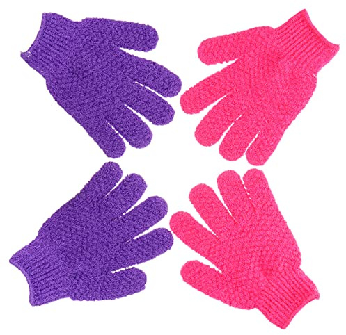 NIYANGLE 2paare Peeling-handschuhe Für Körperbad Und Dusche Bade-duschhandschuhe Zum Entfernen Abgestorbener Haut Und Unreinheiten Aus Hochwertigem Terylen-material Langlebig Und Bequem Für