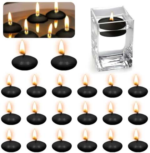 Candele galleggianti nere, 20galleggiante non profumate per piscina di nozze, San Valentino, decorazioni natalizie