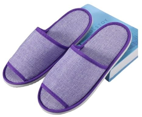 1 par halkfria reseskor för spa, hotell, för män och kvinnor, bomullslinne, all-inclusive eller halva flip-flops damtyg