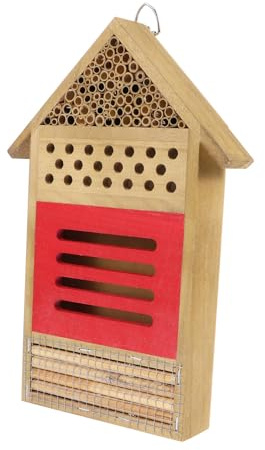 ROMISBABA Casa para Abejas de Madera para Colgar Hotel Insectos Exterior para Polinizadores Solitarios Decoración Jardín para Protección Natural y Observación Fauna