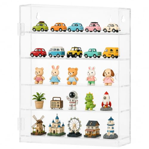 Alasum Vitrine Murale pour Voitures Miniatures Organisateur De Vitrine À Plusieurs Niveaux Présentoir Acrylique Transparent pour Modèles Réduits Et Mini-Figurines Rangement Mural 11.81X10.24X1.97In