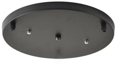 AstrizLamp 2 Agujero Embellecedor Lampara Techo 20cm Circular Roseta de Techo de Metal Negro Hierro Cubierta Lámpara de Techo 2 vía Fijación al Techo con Accesorio para plafones, lámparas colgantes
