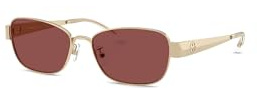 Tory Burch Women's Miller Rectangle Sunglasses, Shiny Light Gold, One Size