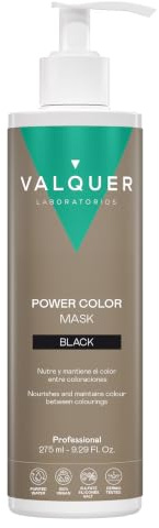 Valquer Power Color Mask vegansk och silikonfri formel ger håret färg 290 ml svart