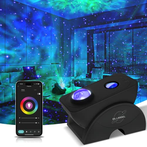 Blubbel LED Sternenhimmel Projektor, WLAN Sternenprojektor, 3D Galaxy Lampe Nachtlicht, App-/ Sprachsteuerung, Star Projector, Sternenlicht Galaxie, Alexa/Google kompatibel, Baby, Kinder, Schlafzimmer