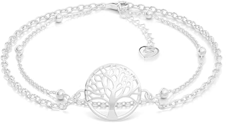 SERASAR Bracelet Arbre de Vie Bijoux Femme Argent 316L Sterling Or 18K Chaine Filles Idée Cadeau Anniversaire Bras