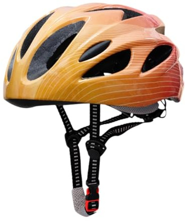 Pegciuho Casque de Vélo pour Enfants, Casque de Cyclisme sur Route, Tour de Tête 52-56 Cm, Casque de Vélo pour Enfants, Casque de Sport pour L'équitation E, Jaune Orange