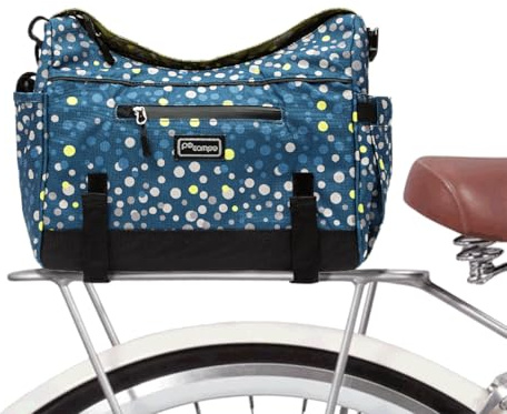 Po Campo Katy Bike Trunk Bag â Convertible Rear Rack Bag with Strap to Easily Convert to a Crossbody - 11.5L Bicycle Cargo Bag for Bicycles & Ebikes - Fits Most Rear Racks (Bubbly)