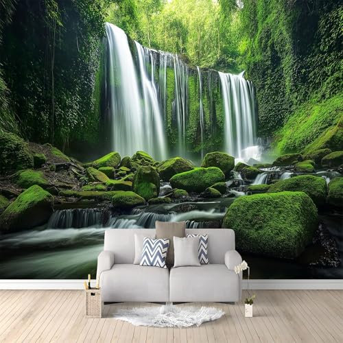 Murales 3D Paisaje Natural Selva Tropical Cascada 200 x 140 cm Fotomurale Papel Pintado no Tejido, Papel Tapiz Fotográfico, Mural de Decoración de Pared para Salon, Dormitorio, Oficina