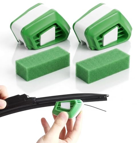 2 unidades de limpiaparabrisas para limpiaparabrisas, con 2 paños de limpieza de esponjas, esponja de coche, cortador universal de limpiaparabrisas