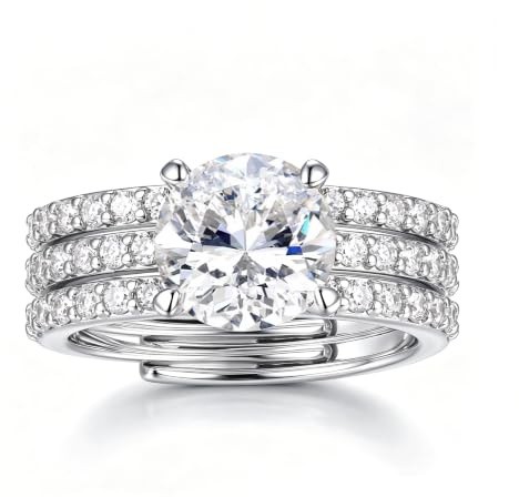 LOLIAS Trois en Un Bague Femme Or/Argent Bague Couple Reglable Ajustable | Fiançailles Alliance Femme Bijoux Cadeau Femme