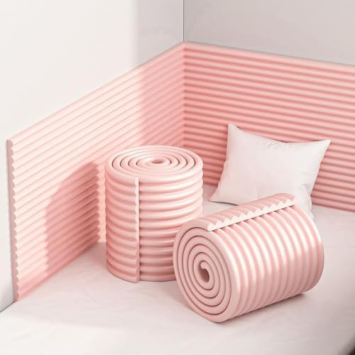 YueTeng Anti-kollision väggvaddering, vadderade väggpaneler, rosa | Anti-kollision väggstoppning för barn, 3D väggkudde, 20 x 200 cm självhäftande sänggavel för sovrum/vardagsrum