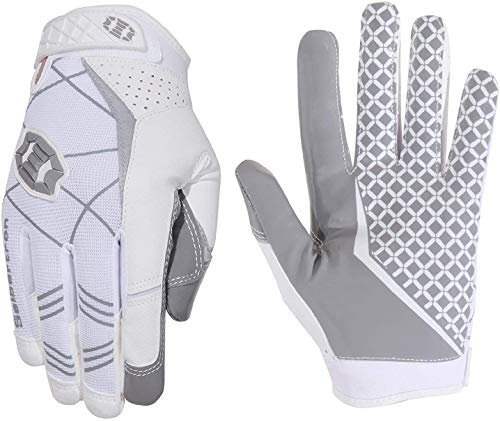 Seibertron Pro 3.0 Elite Ultra-Stick Sports Receiver/Empfänger Handschuhe American Football Gloves Jugend und Erwachsener White M