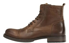 JACK & JONES Jfwrussel Leather Cognac 19 - Stivali da Motociclista Uomo, Marrone (Cognac Cognac), 42 EU