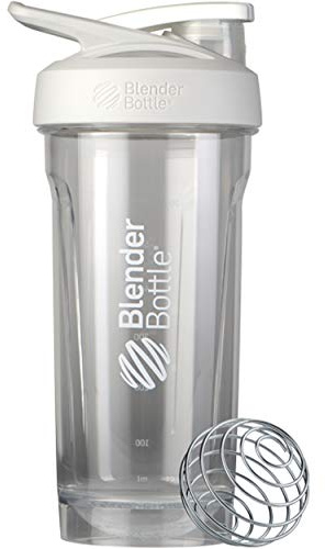 BlenderBottle Strada Tritan Shaker Bottle with Locking Lid, 28-Ounce, White