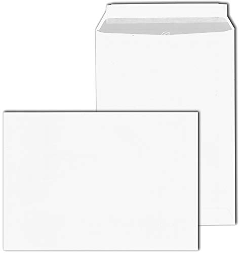 KK Verpackungen® Versandtaschen in DIN C5 | 100 Stück, 162x229 mm, Haftklebende Briefumschläge ohne Fenster | Kuverts in Weiß