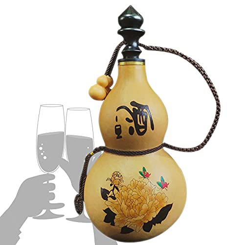 Flacon De Hanche, Cruche Gourde De Vin Naturel, Bouilloire Portative Extérieure avec Bouchon en Caoutchouc, Anti-Infiltration De Cire d'abeille, Décoration De La Maison,250ml