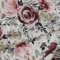 Musselin Stoff - Blumen und Rosen auf Weiß als Meterware zum Nähen, 50 cm