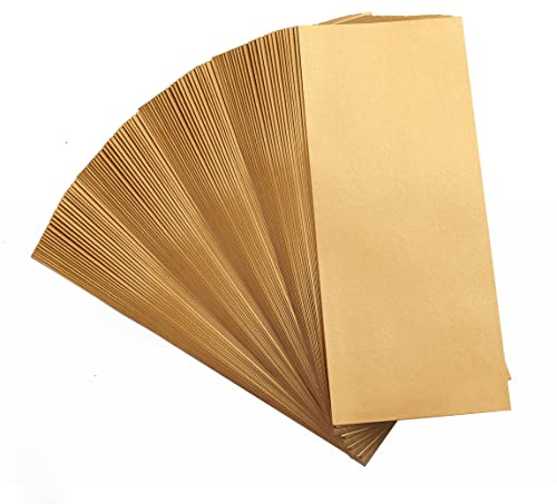 Zthdjdl 100 Pack Gold Metallic rectangle Envelopes, Printable Business Envelopes for Corporate Letters, Legal Documents, Checks, Letterhead and Invoices(9.5 x 4.1in) (Gold)
