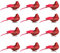 JYCRA Künstliche Glitzer-Vögel für Weihnachtsbaumschmuck, Mit Metallclip, DIY-Handwerk, Weihnachtsbaumdekoration, Rot, 12 Stück