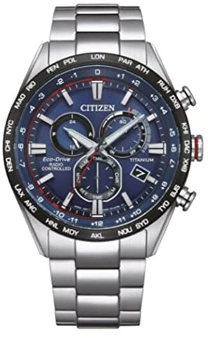 Citizen Herren Eco-Drive Solar Funk Chronograph Armbanduhr aus Titan mit Titan Armband - CB5945-85L