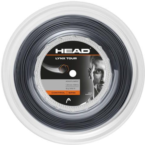 HEAD Unisex Adult Lynx Tour Roll Tennis String, Black, 1.30 mm/16 g