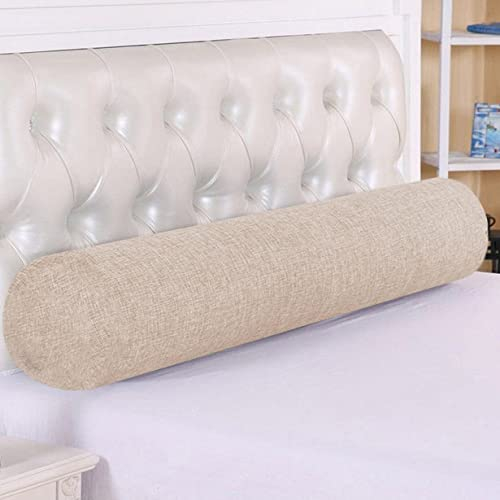 DG Catiee Almohada cilíndrica redonda, almohada para cabecera, soporte para el cuello, almohada lumbar suave y cómoda para sofá, cama, cierre de espacio (12 x 90 cm, beige)