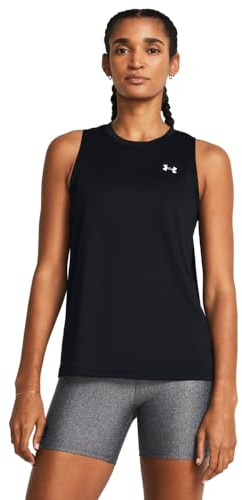 Under Armour Damen Tech Tank Top, (001) Schwarz/Weiß, Klein