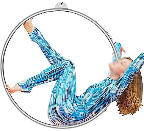 Flyghoppuppsättning, enkelflikyogring, dansutrustning lyra ringring, rostfritt stål yoga hoop cirkus flygutrustning för akrobatikprestanda,80cm