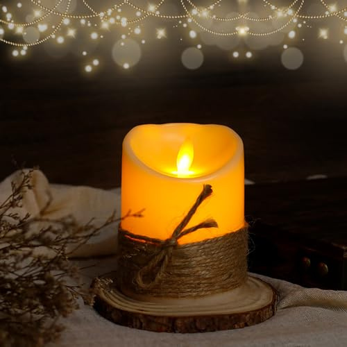 Bougie LED, Bougie à Piles, Bougie LED Flamme Vacillante, Bougies LED Telecommandes, Fausse Bougie Electrique Decorative, Petites Bougies de Noël sans Parfum, 100 Heures (4in)