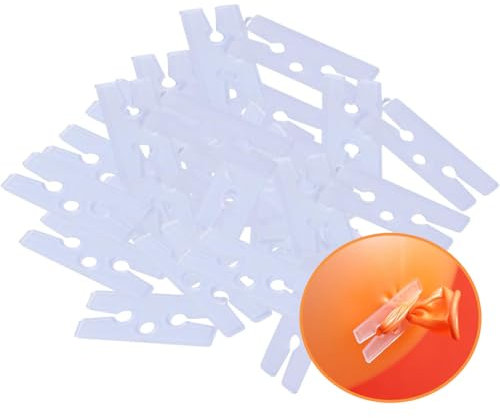 FUNXGO 100 chiusure per palloncini con scatola, chiusura rapida, risparmio di tempo, riutilizzabili e semplici, ideali per compleanni, matrimoni e feste