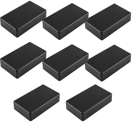 Vattentäta anslutningsboxar, kopplingsdosa, 8 stycken, svart elektronisk projektlåda, elektroniskt plasthölje, för gör-det-själv grendosa, 100 x 60 x 25 mm (svart)