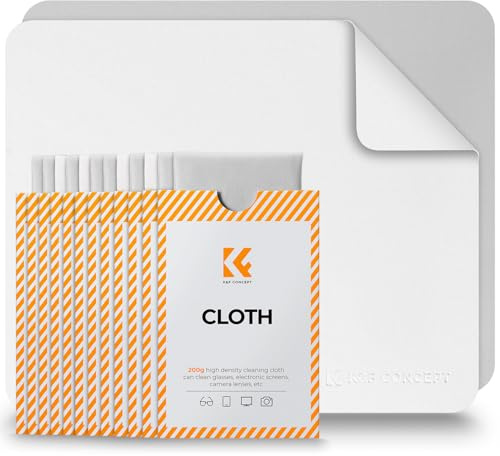 K&F CONCEPT Chiffons de Nettoyage en Microfibres, 12 PCS (15 x 18 cm), Chiffons de Nettoyage pour Lentilles d'Appareil Photo, Lunettes, écrans, Appareils Photo, Tablettes